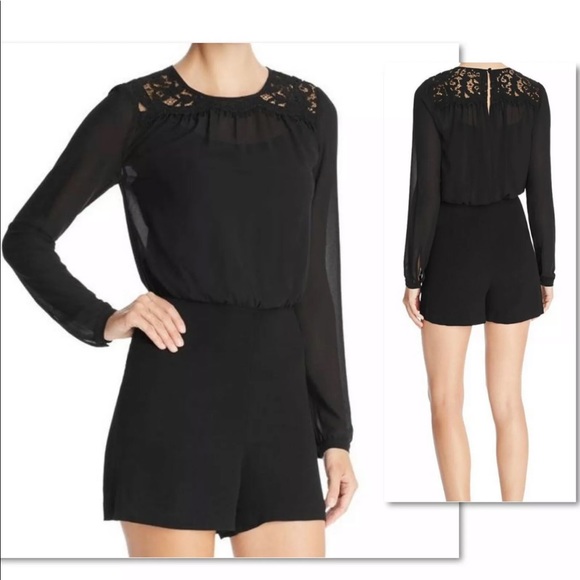 MICHAEL MICHAEL KORS BLACK LACE TRIM ROMPER SZ 14